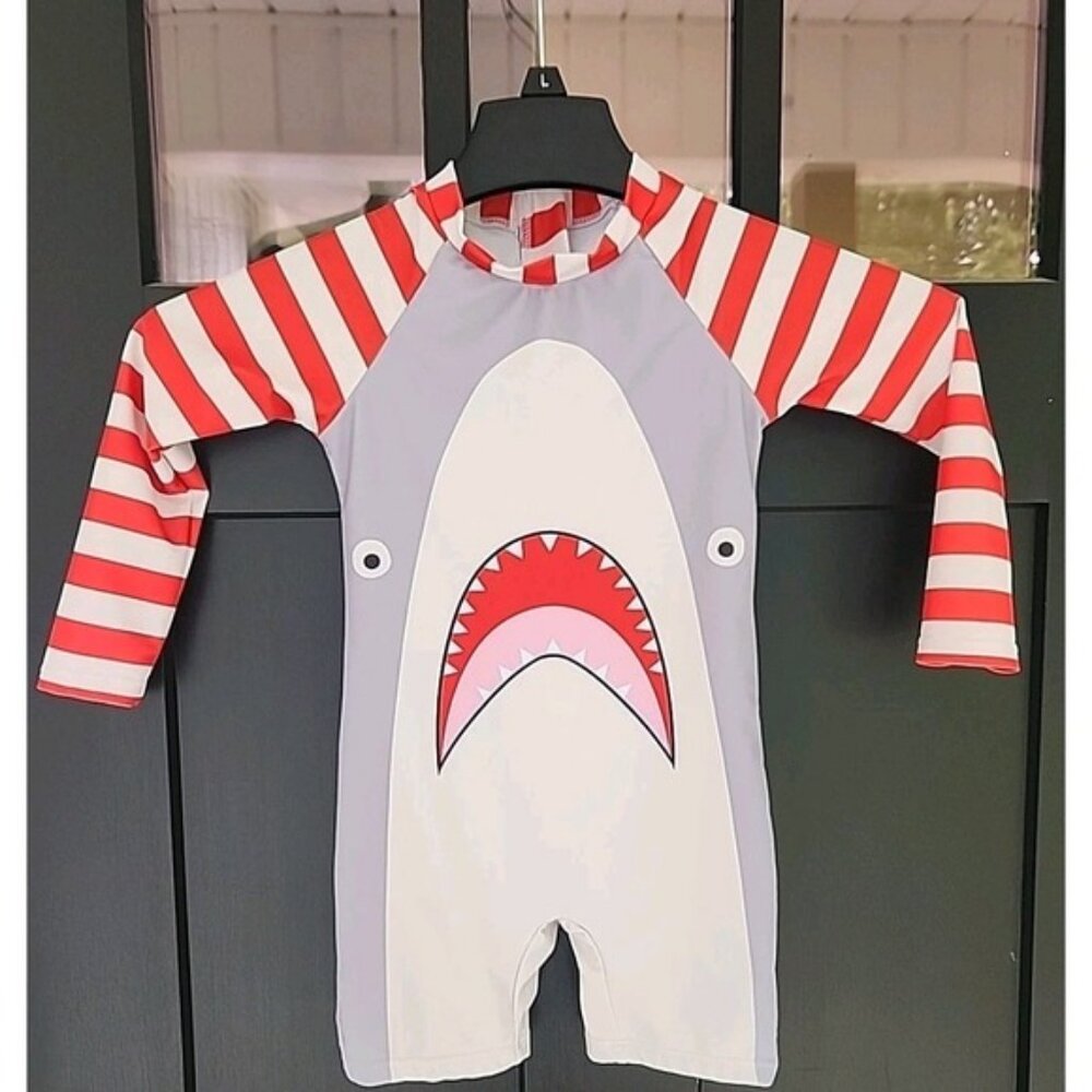 Coolmee Baby Boy Swimsuit Shark Jumpsuit Quick Dry Sunscreen‎ Surfing Swimwear